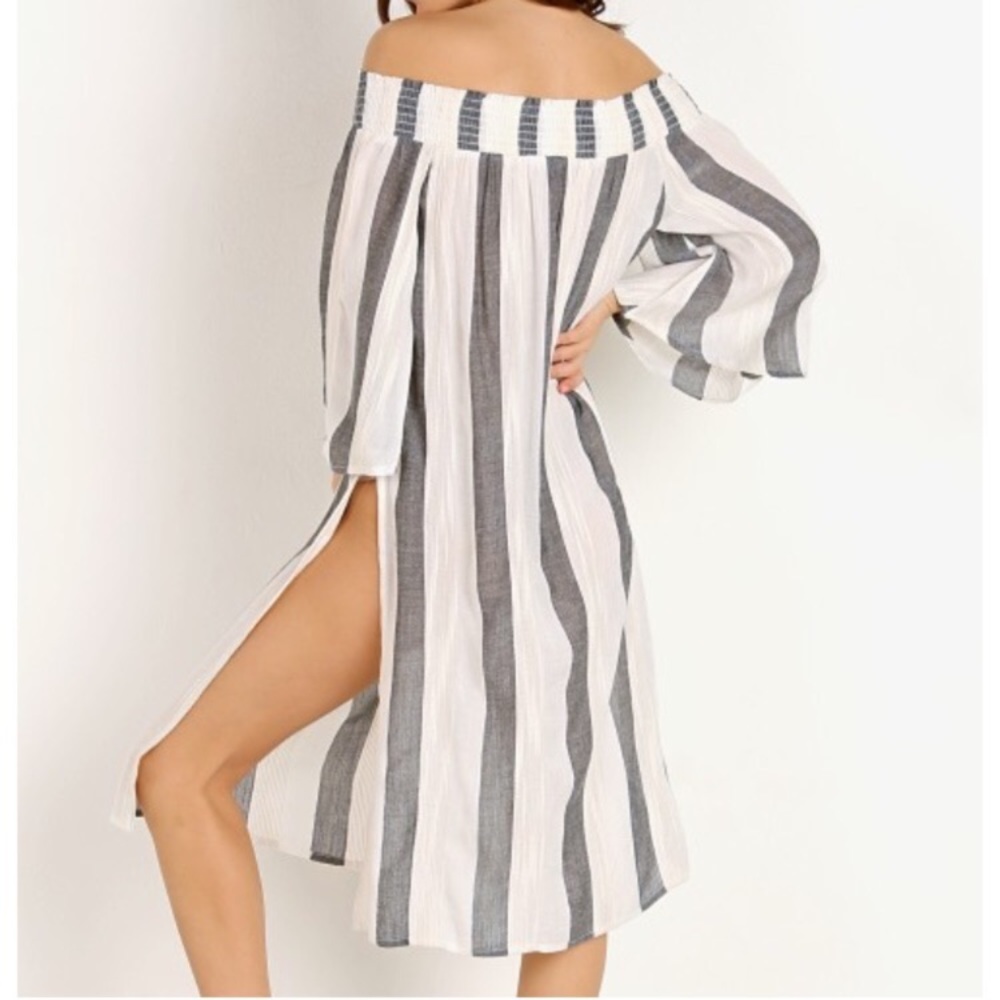 L*Space lzzy Beach Bum Strip Print Cover Up Dress